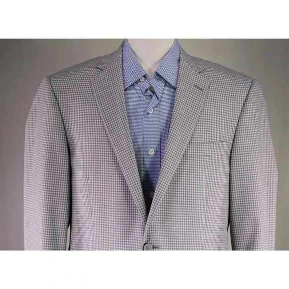 Hart Schaffner Marx Current Gray Check Knit 2-Btn Sportcoat Blazer 42R - Picture 3 of 9